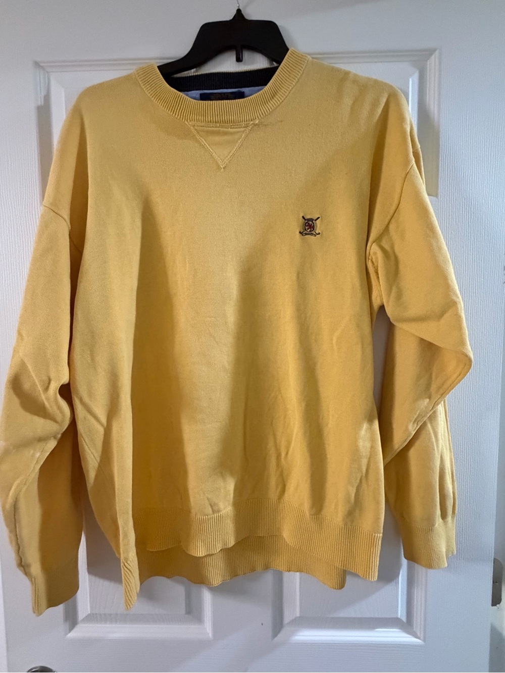 Tommy Hilfiger Yellow Crewneck Sweater with Small Crest vintage Tommy Hilfiger